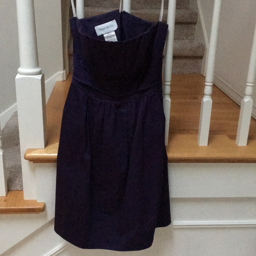 Purple strapless cotton dress
